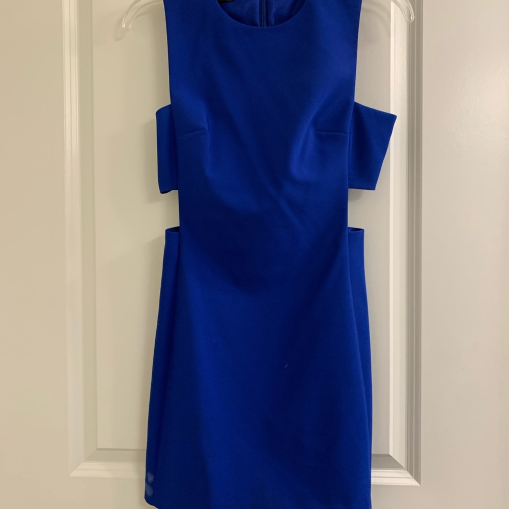 Blue cutout mini dress